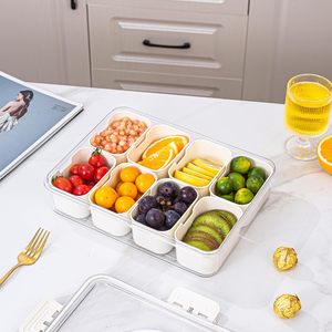 Kitchen: Snackle Box with Lid 8-Compartment Charcuterie Tray Organizer