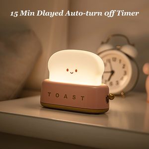 Lights And Lamp: Night Light Toast Bread LED Night Lamp USB Charging Light Bedroom Bedside Sleep Light