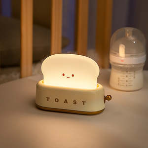 Night Light Toast Bread LED Night Lamp USB Charging Light Bedroom Bedside Sleep Light