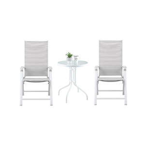 Furniture: Outdoor Aluminum Chair White 2pc Table Set