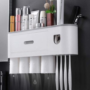 Bathroom: Toothbrush Holder Rack Bathroom Storage Organiser 4 Cups