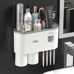 Toothbrush Holder Rack Bathroom Storage Organiser 2 Cups
