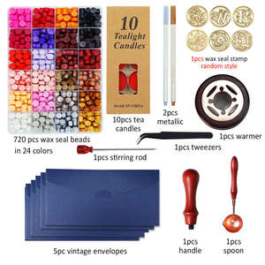 Wax Seal Stamp with Sealing Wax Beads Tool Kit 670-720 Pcs