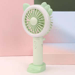 Travel: Portable Rechargeable Foldable Fan with LED Kitty Green