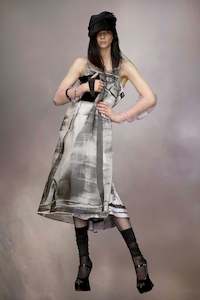 Maison Margiela: FREEZE-FRAME DRESS IN GREY, SS24