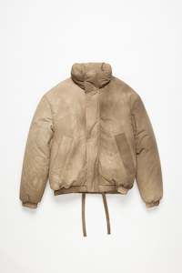Mens Coats Jackets: DYED PUFFER JACKET IN CAMEL BEIGE, SS24