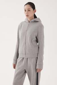 Womens Sweatshirts: ZIP HOODIE IN CEMENT, W25