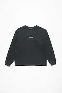 Womens Sweatshirts: RIB NECK SWEATER IN BLACK, SS25