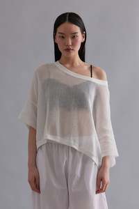 Womens Tee Shirts: HAZE IN WHITENET, SS26