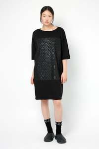 Womens Tee Shirts: CHAINMAIL LONG TEE IN BLACK/BLACK, SS26