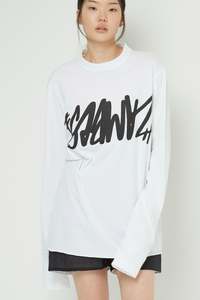 GRAFFITI LONG SLEEVE IN WHITE/BLACK, SS26