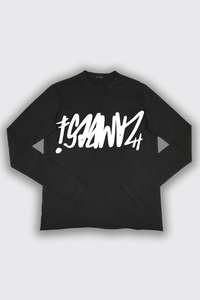 Mens Tee Shirts: GRAFFITI LONG SLEEVE IN BLACK/WHITE, SS26