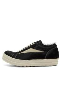 FUR LINED LIDO VINTAGE LOW-TOP SNEAKERS IN BLACK/BLACK/MILK, SS24