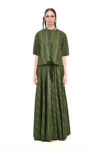 Nom D: GRID BLOUSON IN GREEN OLIVE, SS26