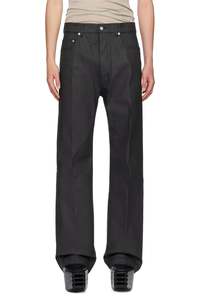 Rick Owens: DENIM GETH JEANS IN BLACK WAX, SS24