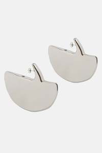 Jewellery: HALF CIRCLE EARRING IN SILVER, SS25