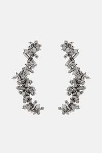 Jewellery: BEAD EMBELLISHED EARRINGS IN SILVER, SS25