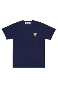 Gifts For Men: BLUE T SHIRT WITH GOLD HEART, SS25