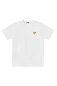 Gifts For Men: WHITE T SHIRT WITH GOLD HEART, SS25