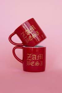 Homeware: ESPRESSO CUP SET IN RED/GOLD GOTHIC