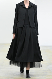 SLEEVELESS DRESS WITH TULLE DETAIL IN BLACK, FW25