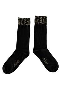 TINSEL GOTHIC SOX IN BLACK/GOLD
