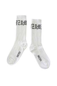 COTTON GOTHIC SOX IN WHITE/DARK GREY