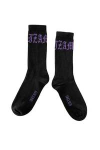 Womens Accessories: COTTON GOTHIC SOX IN BLACK/LILAC