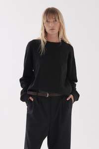 Womens Sweatshirts: PANEL SWEAT IN BLACKOUT (UNISEX), W25