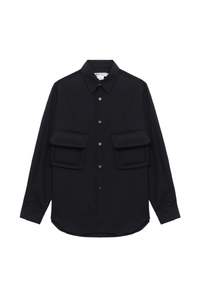 Womens Shirts: DOUBLE POCKET SHIRT IN BLACK, FW25