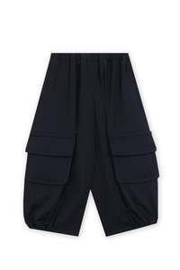 GATHERED CARGO POCKET PANT IN BLACK, FW25