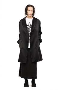 AFTER-PARTY COAT IN BLACK SATEEN, AW26