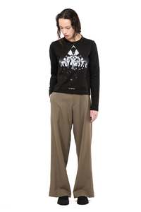 Womens Tee Shirts: BASE LONG SLEEVE IN WHITE FANS STENCIL, AW26