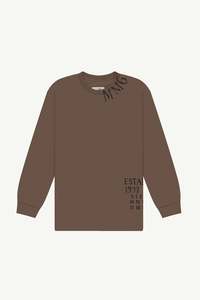 Mens Tee Shirts: NUMERIC LONG SLEEVE T IN BROWN, SS25