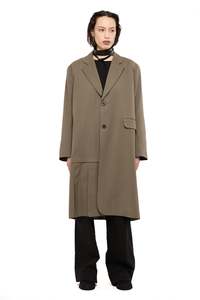 Womens Coats Jackets: DE-PLEAT COAT IN DARK TAUPE, AW26