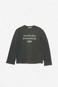 RELAXED FIT L/S LOGO T-SHIRT IN FADED BLACK, SS26