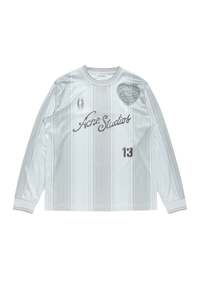 FOOTBALL JERSEY WITH HEART APPLIQUE IN GREY, SS26