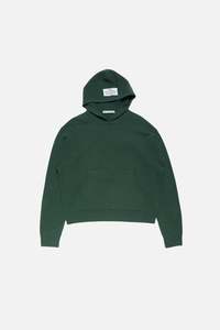 CASHMERE HOODIE IN BOTTLE GREEN, SS26