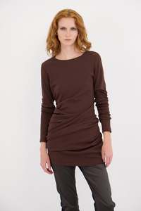 Womens Dresses: FIGURINE IN BROWN,AW26