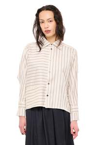 Nom D: LINE DANCE SHIRT IN CREAM/NAVY STRIPE, AW26