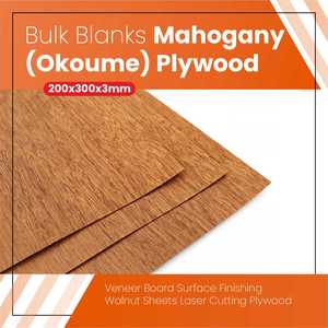 Bulk Blanks- Mahogany (Okoume) Plywood 200x300x3mm 30Pcs - Zawya Limited