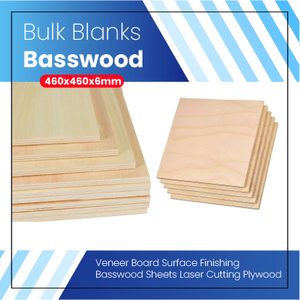 Bulk Blanks- Basswood Plywood 460x460x6mm 10Pcs - Zawya Limited