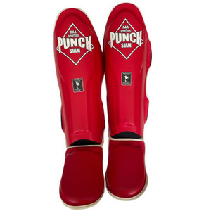 Punch Siam Leather Shin Pads (Red)