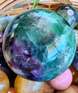 Spheres 1: Large Snowflake Fluorite Sphere