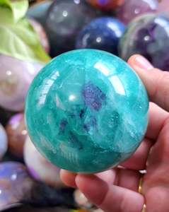 Aqua Fluorite Sphere