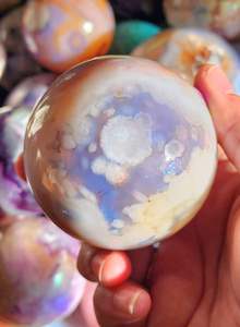 Cherry Blossom Holly Agate Sphere