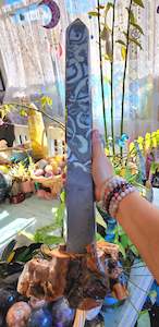 Towers 1: Huge Thousand Eye Jasper Tower with Driftwood Stand