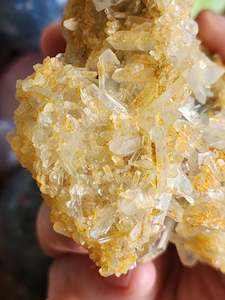 Clear Quartz Cluster with Iron Oxide