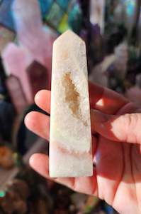 Pink Amethyst & Cherry Blossom Agate Point