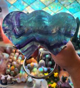 Carvings 2: Fluorite Double Heart